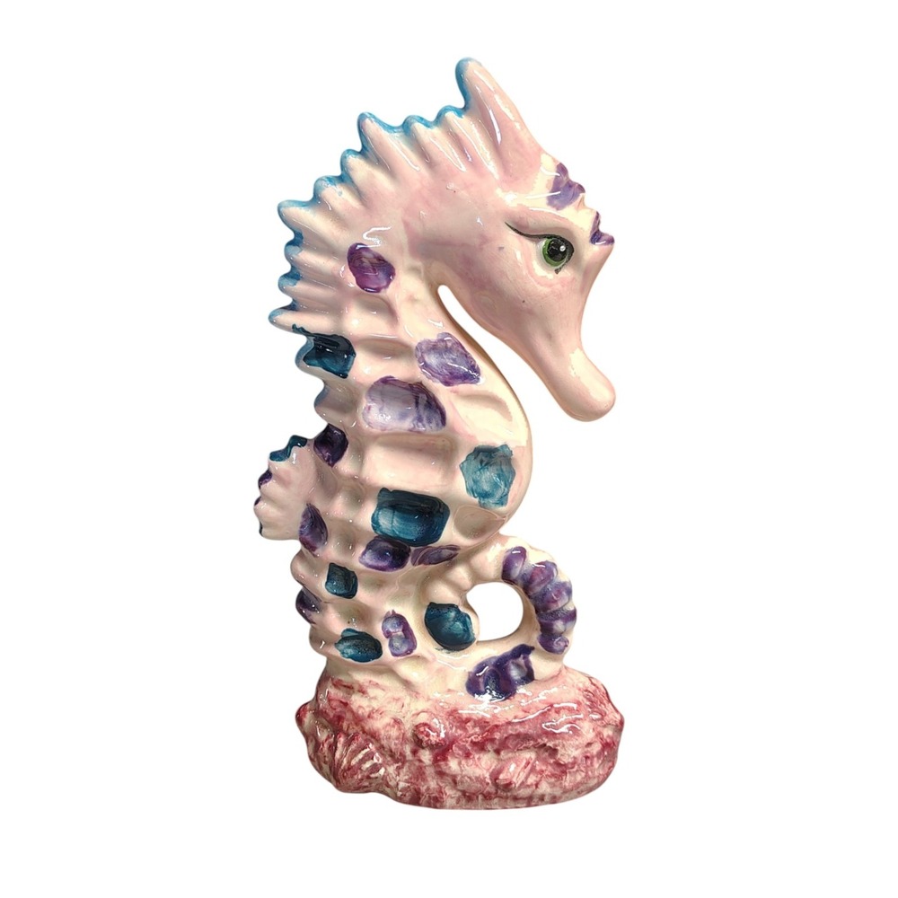 Seahorse ceramic decor multicolor